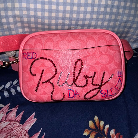 Custom pink red ruby da sleeze nicki Minaj coach bag💖❤️🔥 - Picture 8 of 13
